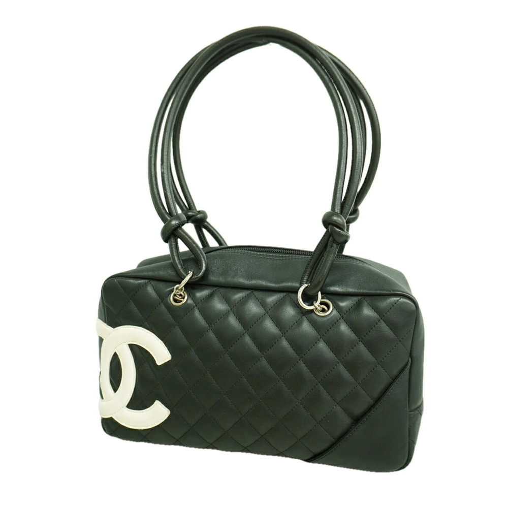 Chanel Cambon Lambskin Shoulder Bag, Black, Women's